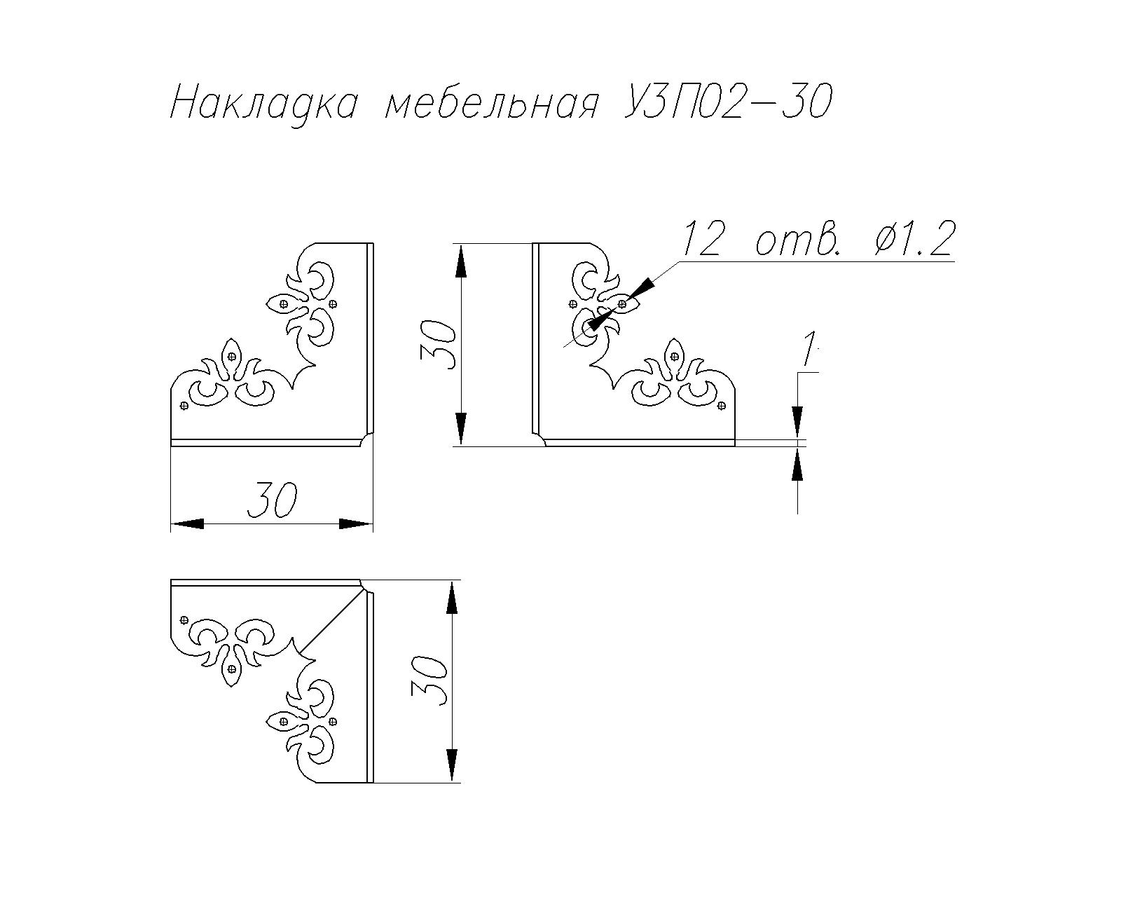 Обозначение кромки на мебельном чертеже